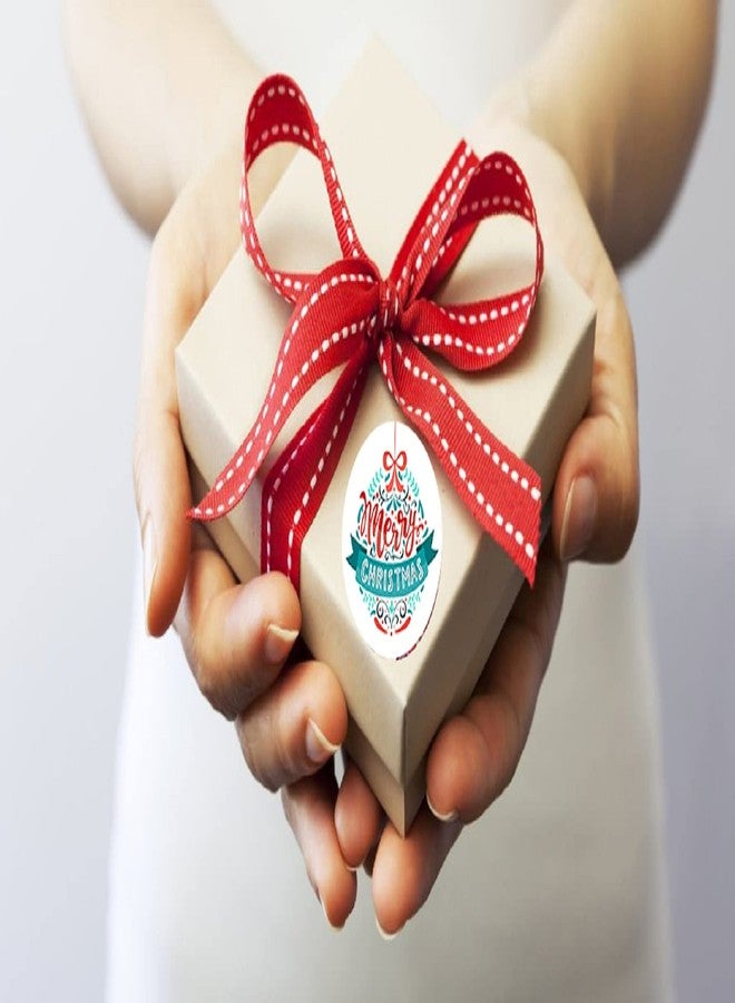 D2C Merry Christmas Round Stickers - Festive Designs, Self-Adhesive, Peel & Stick Labels for Gift Wrapping, Greeting Cards, Secret Santa, 1.5 Inch Pack of 90 - Image 4